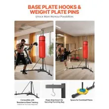 Heavy Duty Punching Bag Frame Boxing Fitness Stand Steel Adjustable Height