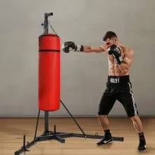 Heavy Duty Punching Bag Frame Boxing Fitness Stand Steel Adjustable Height