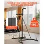 VEVOR 2 in 1 Punching Bag Stand, Steel Heavy Duty Workout Equipment, Adjustable Height Boxing Punching Bag and Speed Bag Stand, Freestanding Sandbag Rack, Holds Up to 140 lbs, for Home Gym Fitness