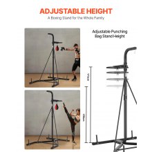 2 in 1 Heavy Duty Punching Bag Frame Boxing Punching Fitness Stand Steel