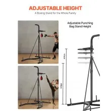 VEVOR 2 in 1 Heavy Duty Punching Bag Frame Boxing Punching Fitness Stand Steel