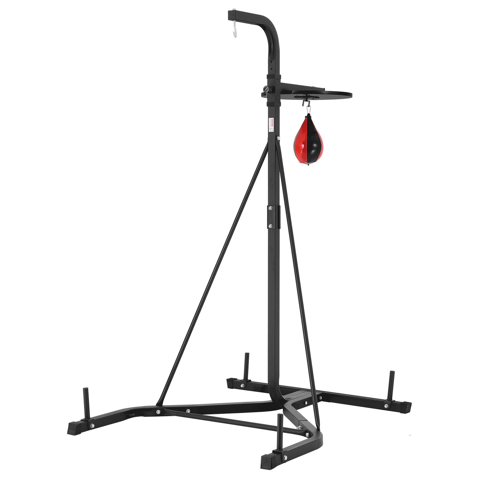 VEVOR 2 in 1 Punching Bag Stand, Steel Heavy Duty Workout Equipment, Adjustable Height Boxing Punching Bag and Speed Bag Stand, Freestanding Sandbag Rack, Holds Up to 140 lbs, for Home Gym Fitness