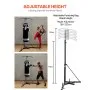 VEVOR 2 in 1 Punching Bag Stand, Steel Heavy Duty Workout Equipment, Adjustable Height Boxing Punching Bag Stand with Pull Up Bar, Freestanding Sandbag Rack, Holds Up to 140 lbs, for Home Gym Fitness