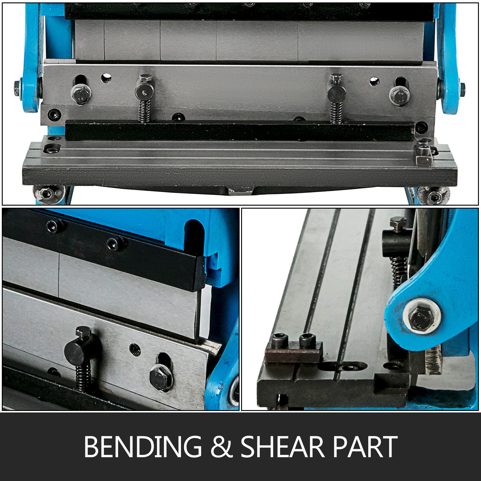 VEVOR sheet metal brake bending and shearing mechanism close-up