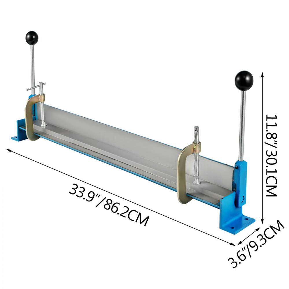 VEVOR W760 Sheet Metal Brake 30inch x 0.05inch Bending Brake Sheet Metal Bender 0-90 Degrees Metal Bender with 2 G-shaped Clamps Manual Sheet Metal Bender