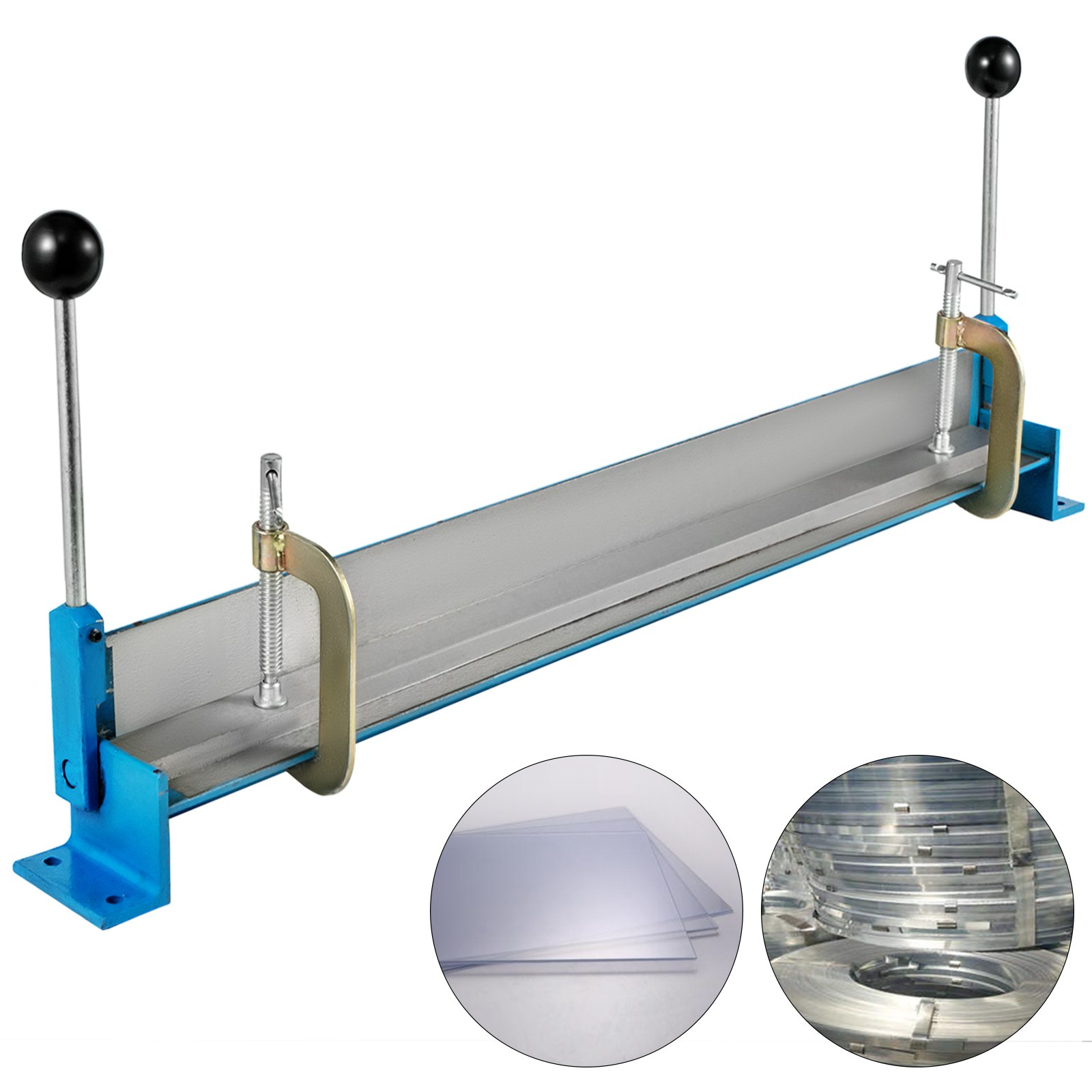 VEVOR W760 Sheet Metal Brake 30inch x 0.05inch Bending Brake Sheet Metal Bender 0-90 Degrees Metal Bender with 2 G-shaped Clamps Manual Sheet Metal Bender