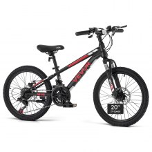 VEVOR Mountain Bike for Men and Women 20 inch Outdoor Bicycle 21 Speeds, Adult Bike, Front Suspension, Adjustable Saddle, All-Terrain Tires, High Carbon Steel Frame, Dual Disc Brake, Pre-Assembled