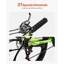 26" Folding Mountain Bike MTB Bicycle 21 Speed Full Suspension Dual Disc Brakes