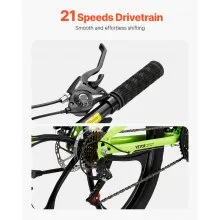 VEVOR 26" Folding Mountain Bike MTB Bicycle 21 Speed Full Suspension Disc Brakes
