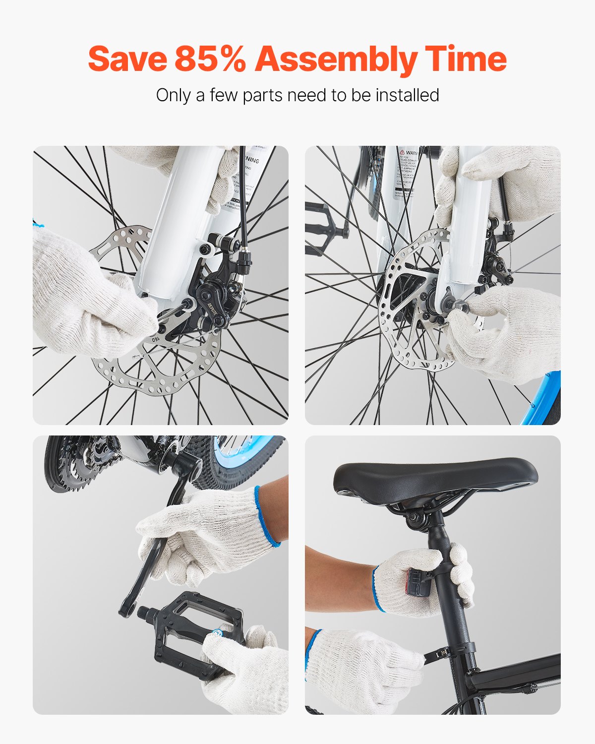 VEVOR Mountain Bike, 26 inch MTB Bicycle with Full Dual Suspension, 21 Speed Twist Shifting, Comfort Saddle, Dual Disc Brake, Aluminum Alloy Frame, Adult Sport Cycling Bicycle for Men Women Trail Snow