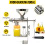 VEVOR Manual Oil Press Stainless Steel Oil Press Machine Nut and Seed Olive Oil Press Household for Peanut Sunflower Seed and Other Oil Crops (Manual Oil Press)