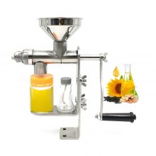 VEVOR Manual Oil Press Stainless Steel Oil Press Machine Nut and Seed Olive Oil Press Household for Peanut Sunflower Seed and Other Oil Crops (Manual Oil Press)