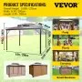 VEVOR Hardtop Gazebo 10\' x 10\' with Netting - Metal Gazebo Aluminum Permanent Double Tier Roof- Gazebos for Patios, Backyard, Outdoor and Lawn