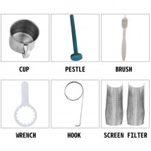 VEVOR Manual Wheatgrass Juicer Extractor Portable Manual Juicer Extractor with 3 Sieves Stainless Steel Wheatgrass Extractor Squeezer Machine for Vegetables Fruits Wheatgrass