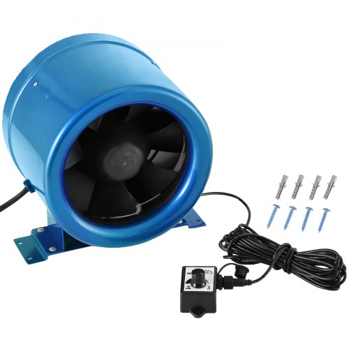 VEVOR 10" 250mm Inline Duct Fan w/Speed Controller Exhaust Blower Extractor Fume Ventilation