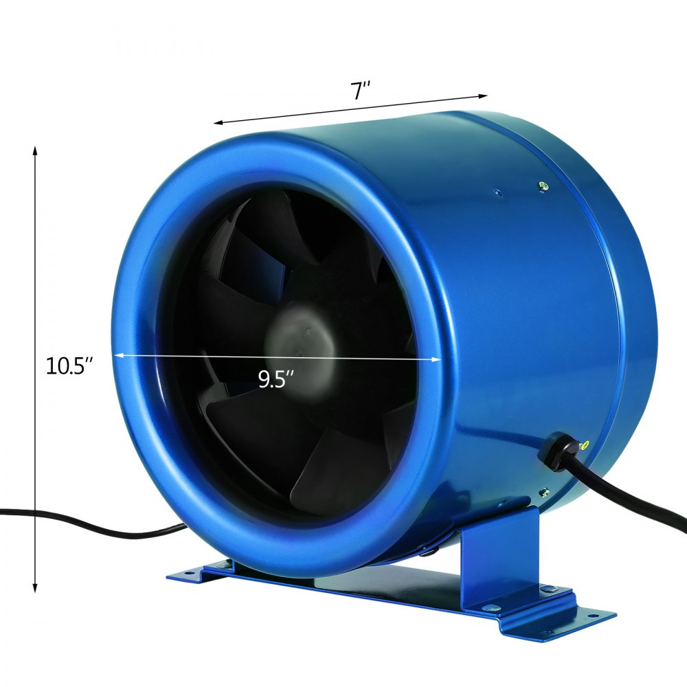 VEVOR 10" 250mm Inline Duct Fan w/Speed Controller Exhaust Blower Extractor Fume Ventilation