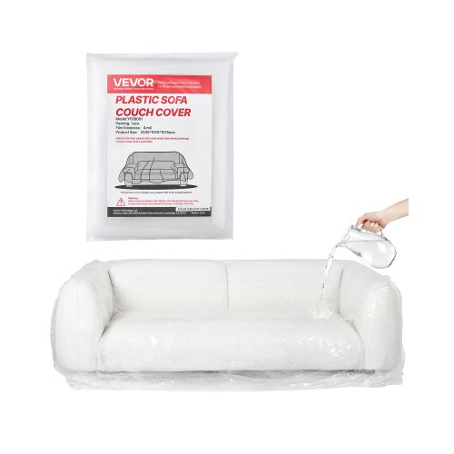 Plastic Couch Cover 4 Mil Clear Thicker Couch Cover for Moving 92 x 62 x 42 inch