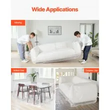 Plastic Couch Cover 4 Mil Clear Thicker Couch Cover for Moving 92 x 62 x 42 inch