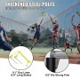VEVOR 4-cestná volejbalová síť, nastavitelná výška badmintonové sítě na dvorek na plážovém trávníku, venkovní přenosná volejbalová síť s taškou, 4 čtvercová herní sada pro rychlé sestavení pro děti a dospělé