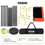 VEVOR 4-Way Volleyball Net, Adjustable Height Badminton Net Set for Backyard Beach Lawn, Outdoor Portable Volleyball Net with Carrying Bag, 4 Square Quick Assemble Game Set For Kids And Adults