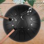 VEVOR Steel Tongue Drum - 11 Notes 10 inches - Percussion Instrument - Handpan Drum with Bag, Book, Mallets, Finger Picks (Black)