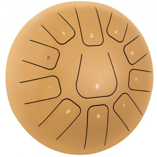 Steel Tongue Drum 10" 11notes Percussion Instrument W/ Bag Mallets Finger Picks