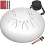 VEVOR Steel Tongue Drum - 11 Notes 10 inches - Percussion Instrument - Handpan Drum with Bag, Book, Mallets, Finger Picks (White)