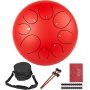 Steel Tongue Drum 8 Notes 10 inches Percussion Instrument with Bag, Book, Mallets
