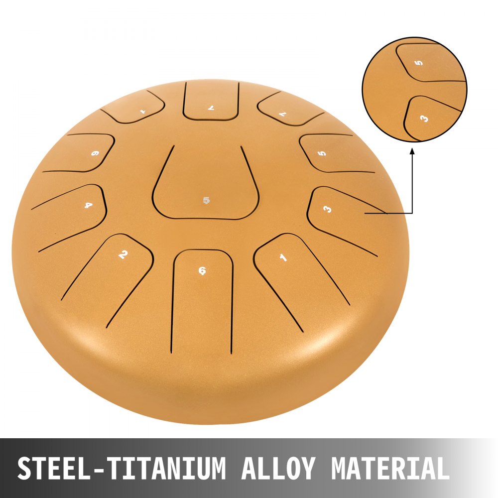 12'' Steel Tongue Drum 11 Notes Handpan Drum Tankdrum Instrument + Bag