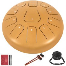 Steel Tongue Drum 12" 11 Notes Drum Handpan With Bag Book Mallets Finger Picks