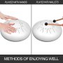 VEVOR Steel Tongue Drum - 11 Notes 12 inches - Percussion Instrument - Handpan Drum with Bag, Book, Mallets, Finger Picks (White)