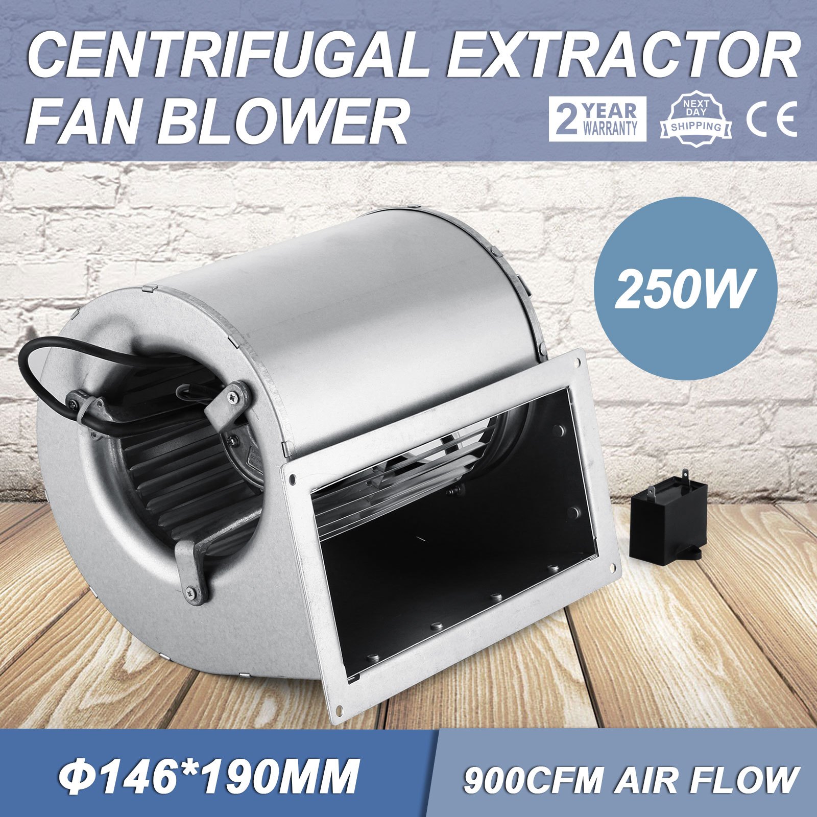 VEVOR 250W Centrifugal Blower Fan Fireplaces Pellet Stove Axial Room Spiral