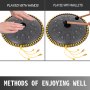 Tongue Drum 14 Notes Dish Shape Drum 14.9 Inches Dia. With Rope Decoration Black