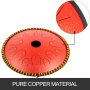 Tongue Drum 14 Notes Dish Shape Drum 14.9 Inches Dia. With Rope Decoration Red