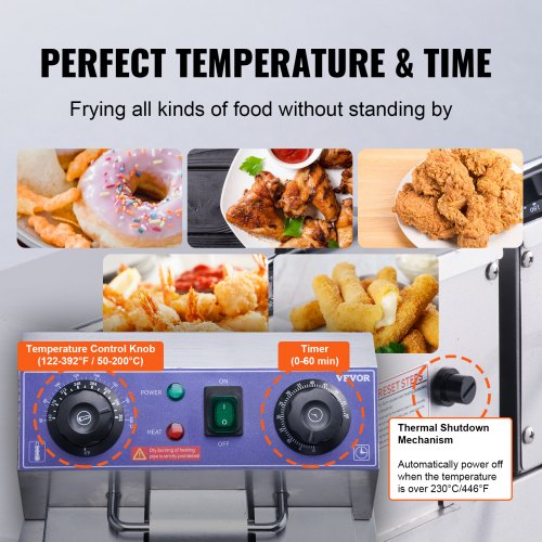 VEVOR Commercial Electric Deep Fryer Countertop Deep Fryer with Dual Tanks 3000W