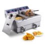 VEVOR Commercial Electric Deep Fryer Countertop Deep Fryer with Dual Tanks 6000W