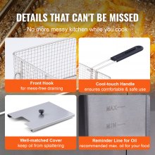 VEVOR Commercial Electric Deep Fryer Countertop Deep Fryer with Dual Tanks 6000W