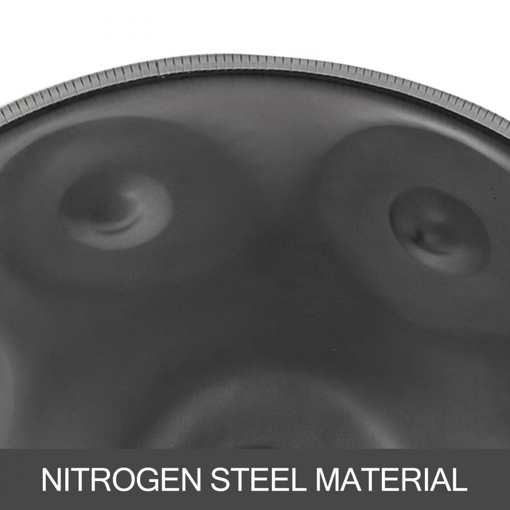 VEVOR Handpan 9 Notes D Minor Handpan Drum 21.9 Inches (55.6cm) In Diameter Hangdrum Instrument Hand Pan Hand Drum D Minor 9 Notes (d3 A Bb C D E F G A) Hang Drum Steel Hand Drum with Extra Mbira