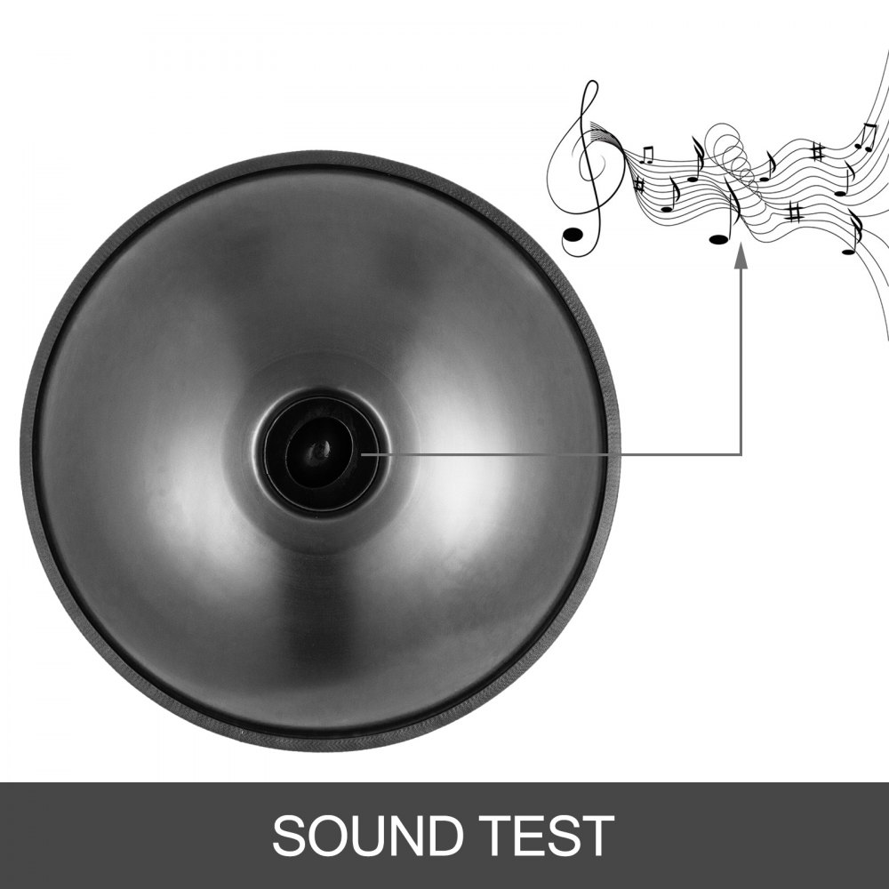 VEVOR Handpan In D Minor 9 Notes 22 inches Steel Hand Drum with Soft Hand Pan Bag Hand Pan Steel Drum 2 (22" (56cm) Black&Gray (d Minor) 9 Notes (d3 A Bb C D E F G A)