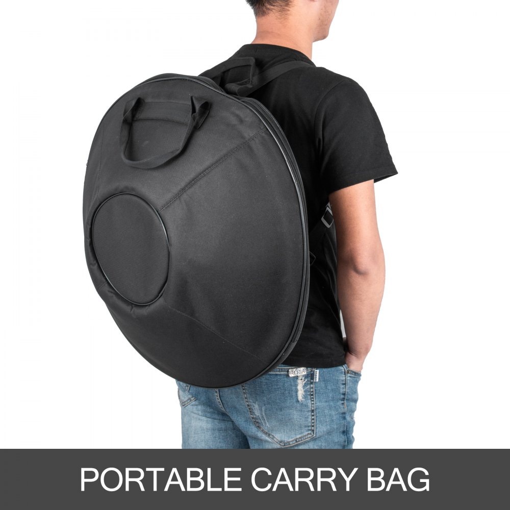 VEVOR Handpan In D Minor 9 Notes 22 inches Steel Hand Drum with Soft Hand Pan Bag Hand Pan Steel Drum 2 (22" (56cm) Black&Gray (d Minor) 9 Notes (d3 A Bb C D E F G A)