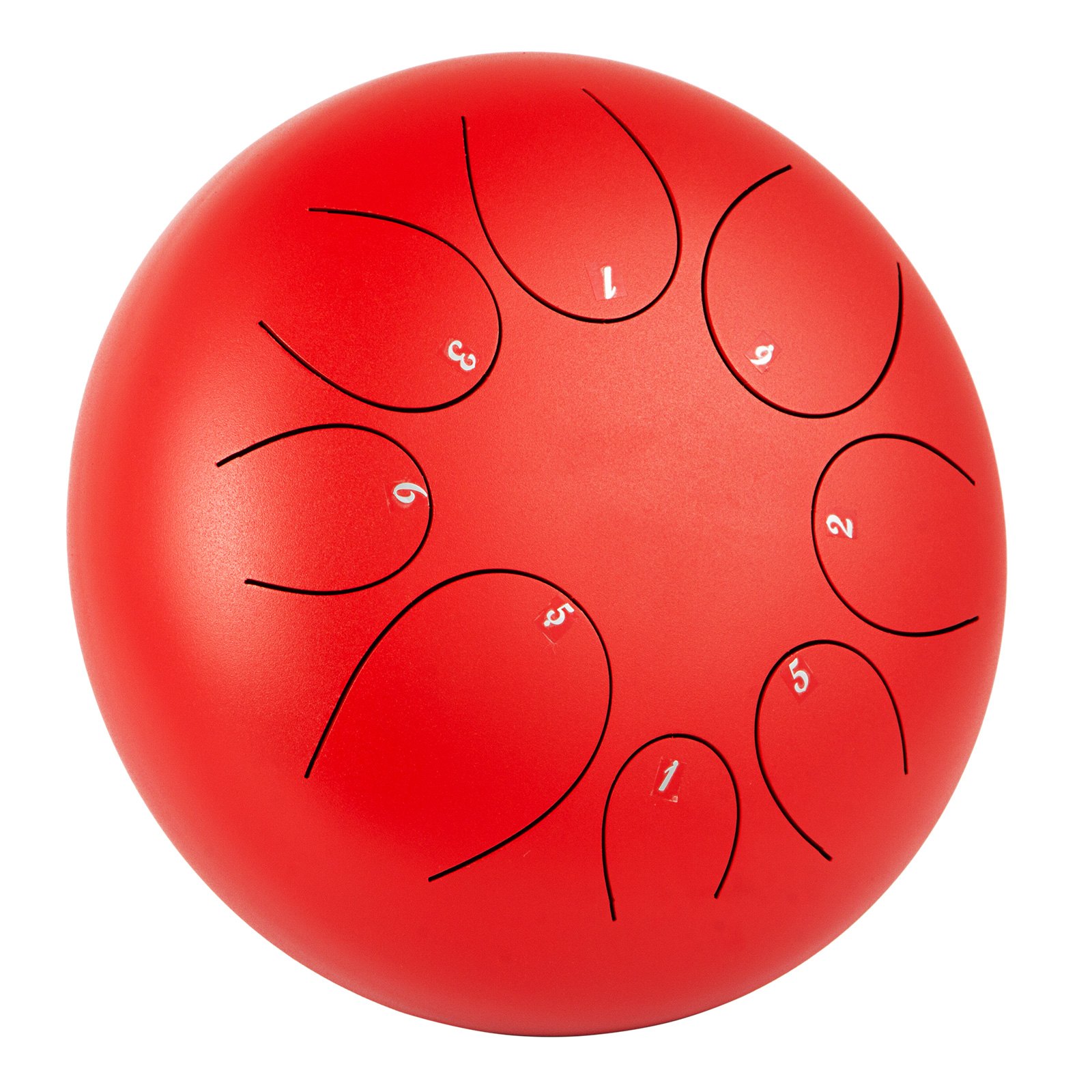 VEVOR Steel Tongue Drum - 8 Notes 8 inches - Percussion Instrument - Handpan Drum with Bag, Book, Mallets, Finger Picks (Red)