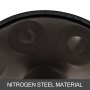 22" 9 Notes Hand Pan Drum Handpan in D Minor Black Softer Vibration Sound + Bag