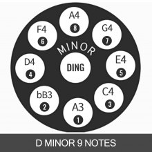Advanced Hand Pan In D Minor 9 Notes Teräsrumpu + Pehmeä Käsipannupussi (22" (56 cm), Ruskea (d Minor) 9 Notes (d3 A Bb CDEFGA)
