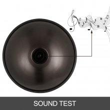 Advanced Hand Pan In D Minor 9 Notes Steel Hand Drum + Soft Hand Pan Bag (22" (56cm), Brown (d Minor) 9 Notes (d3 A Bb C D E F G A)