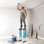 VEVOR Drywall Stilts, 615-1023 mm Adjustable Aluminum Painter Stilts, 103 kg Load Capacity, Non-Slip Rubber Feet, Dual Spring Shock Absorption, Comfortable Leg Straps for Painting, Decoration,Blue