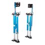 VEVOR Drywall Stilts, 615-1023 mm Adjustable Aluminum Painter Stilts, 103 kg Load Capacity, Non-Slip Rubber Feet, Dual Spring Shock Absorption, Comfortable Leg Straps for Painting, Decoration,Blue
