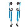 VEVOR Drywall Stilts, 615-1023 mm Adjustable Aluminum Painter Stilts, 103 kg Load Capacity, Non-Slip Rubber Feet, Dual Spring Shock Absorption, Comfortable Leg Straps for Painting, Decoration,Blue