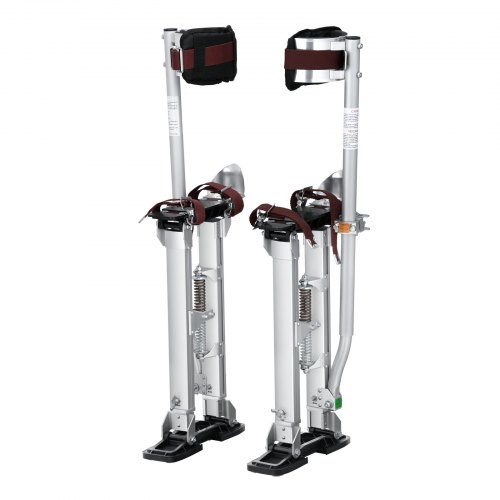 VEVOR Drywall Stilts, 18''-30'' Adjustable Aluminum Tool Stilts with Protective Knee Pads, Durable and Non-slip Work Stilts for Sheetrock Painting, Walking, Taping, Silver
