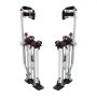 pair of VEVOR drywall stilts with adjustable aluminum legs and maroon straps.