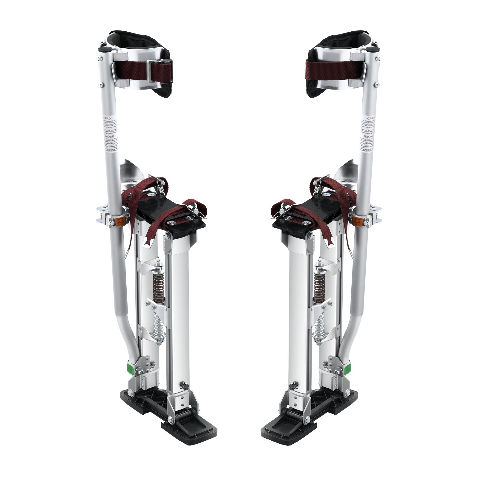 VEVOR Drywall Stilts, 45.7-76.2 cm Adjustable Aluminum Tool Stilts with Protective Knee Pads, Durable and Non-slip Work Stilts for Sheetrock Painting, Walking, Taping, Silver